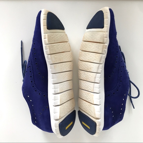 Cole Haan Suede ZeroGrand Wingtip Oxford Sneakers - Picture 10 of 12